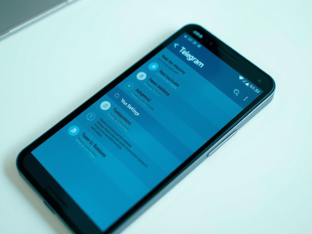 На экране смартфона открыт мессенджер Telegram с отображением настроек.